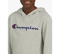 Champion Big Boys Signature Logo Long-Sleeve Hooded T-Shirt