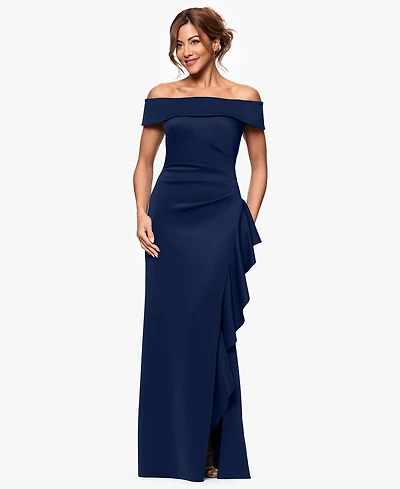 Xscape Petite Off The Shoulder Sleeveless Dress