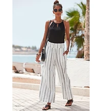 Lascana Women's Striped Wide Leg Pants