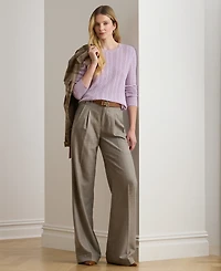 Lauren Ralph Petite Pointelle-Knit Slim Fit Sweater