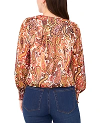Sam & Jess Women's Smocked Waist V-Neck Woven Top
