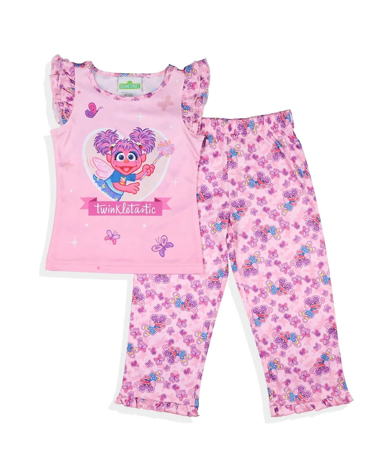 Sesame Street Toddler Girls Abby Cadabby Ruffle 2-Piece Pajama Set Sleepwear