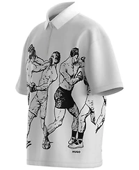 Hugo Boss Men's Duboxie Relaxed Fit Short Sleeve Quarter-Zip Polo Shirt