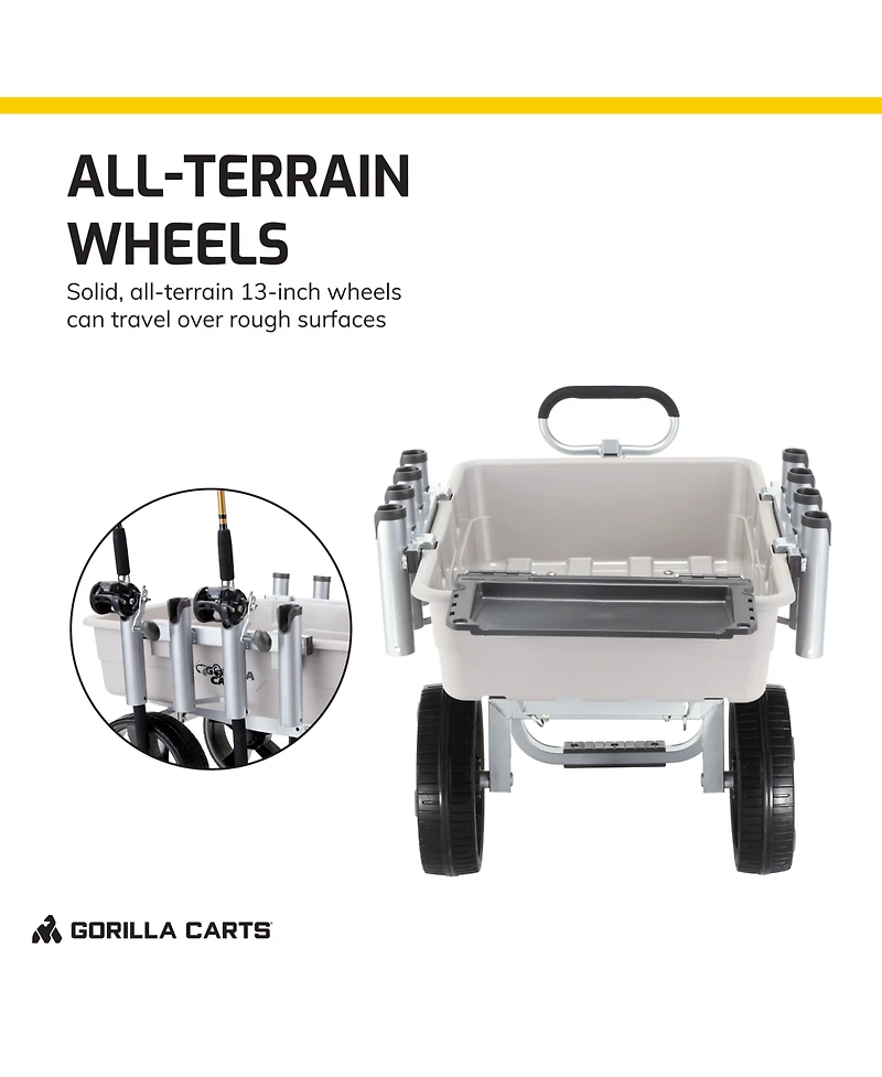 Gorilla Carts 200 Pound Capacity Heavy Duty Poly Fish and Marine Utility Cart