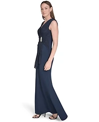 Jessica Howard Petite Sleeveless V-neck Dress