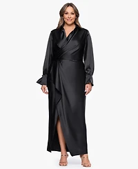 Xscape Plus-Size V-Neck Long Dress