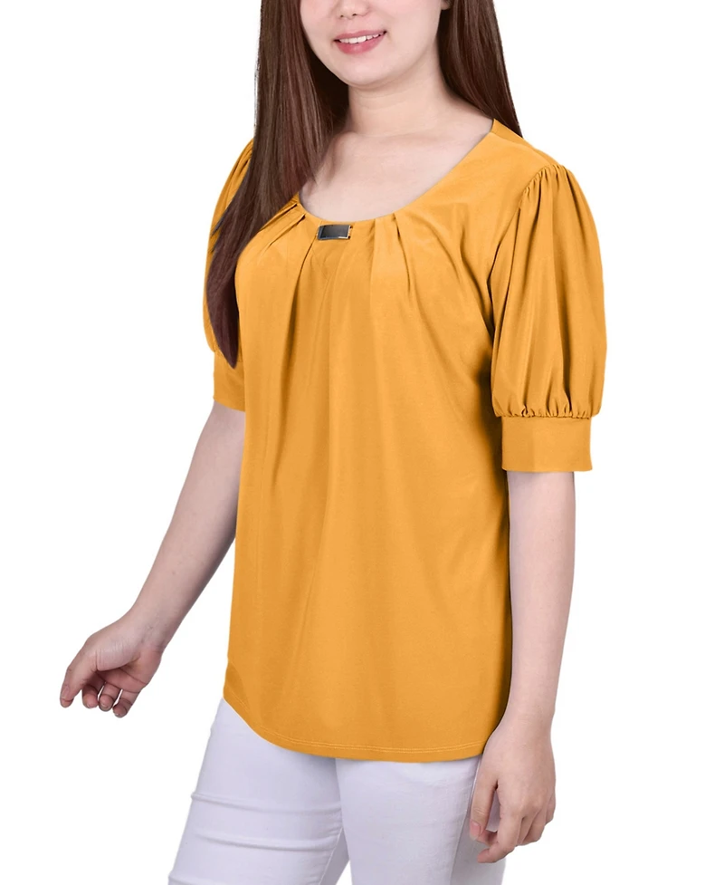 Ny Collection Petite Short Sleeve Balloon Top