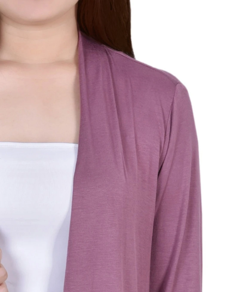 Ny Collection Petite 3/4 Sleeve Solid Cardigan Sweater