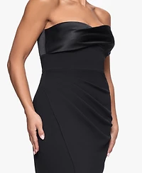 Xscape Women's Strapless Satin Dress