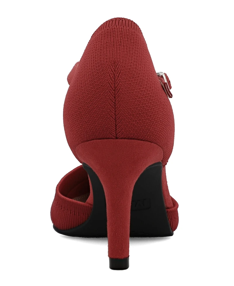 Mia Women's Bivi Knit D'orsay Buckled Ankle Strap Pumps