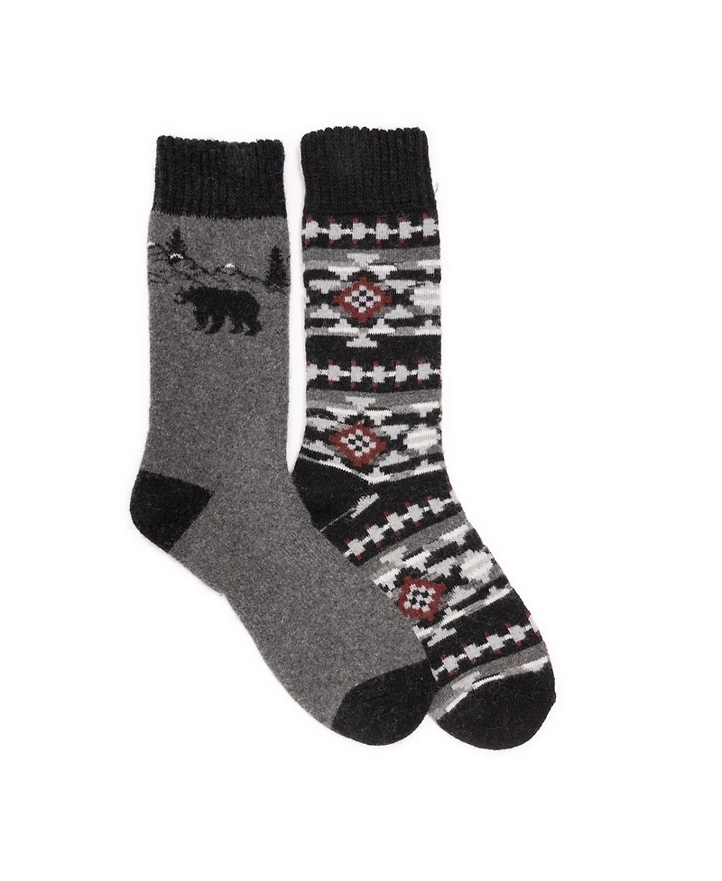 Muk Luks Men's 2 Pair Pack Wool Socks