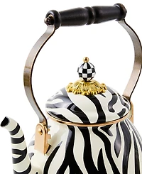 MacKenzie-Childs Zebra Enameled 2-Quart Tea Kettle