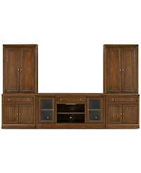 Furniture Amren 65" Wood 2 Door Console with Hutches and Bases Drawers Fireplace Insert