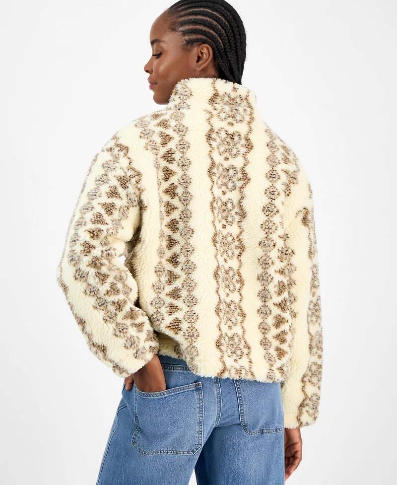And Now This Women's Printed Faux-Sherpa Jacket, Macy's Exclusive