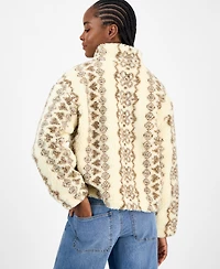 And Now This Women's Printed Faux-Sherpa Jacket, Macy's Exclusive