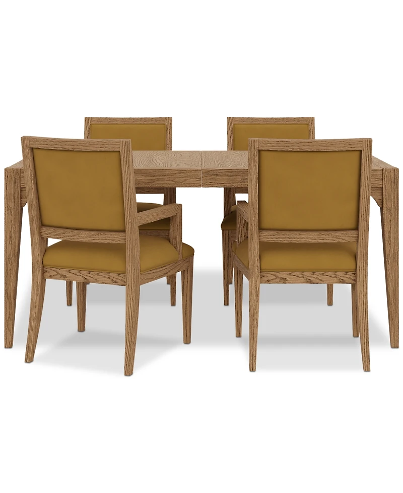 Everleigh Dining 5-Pc. Set (Table & 4 Upholstered Back Arm Chair)