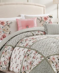 Bebejan Sage Serenity 100% Cotton Sateen 5 Piece Queen Size Reversible Comforter Set