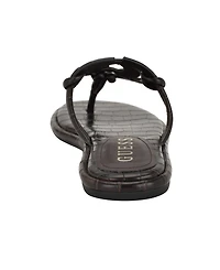 Guess Women's Saime Embellished G Cutout Flat Thong Sandals