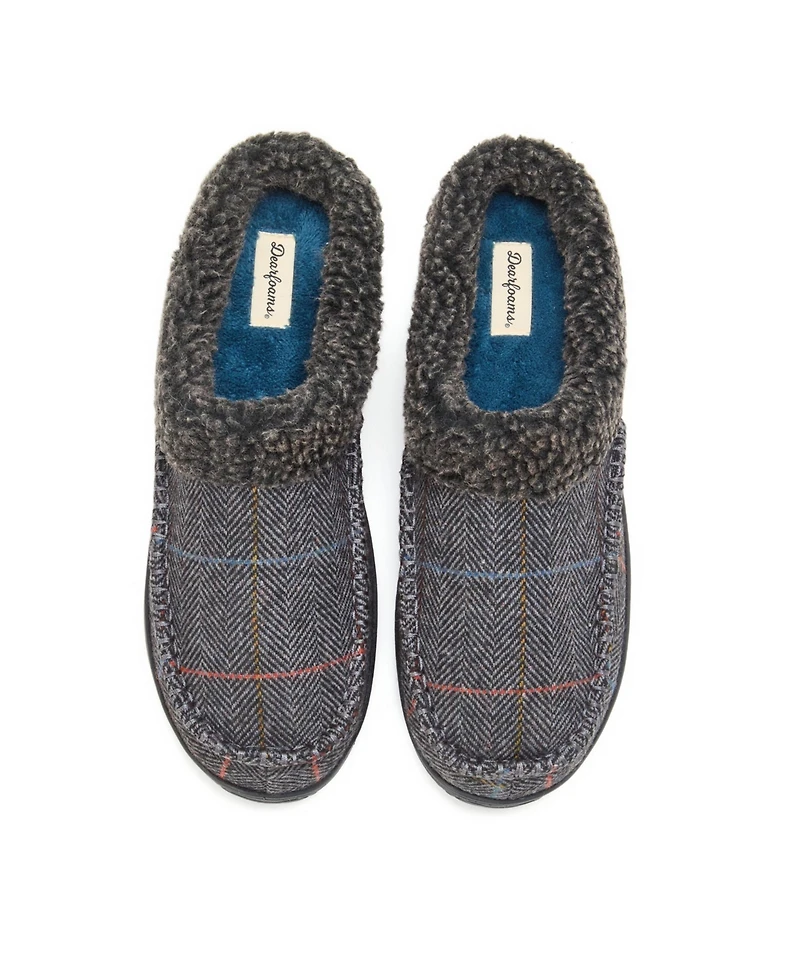 Dearfoams Men's Marshall Microsuede Moccasin Toe Clog House Shoe Slipper