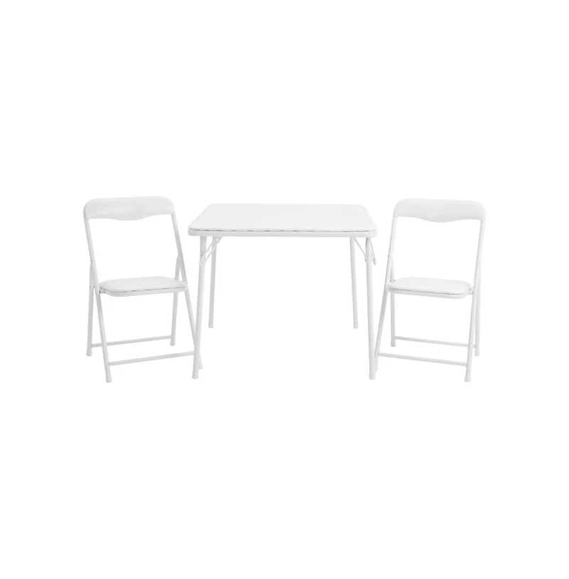 Emma+Oliver Kids 3 Piece Folding Table And Chair Set - Kids Activity Table Set