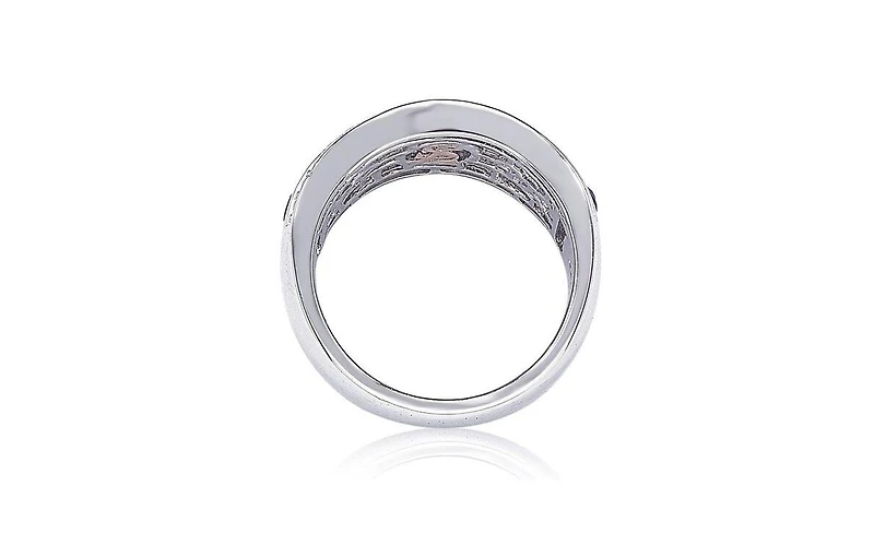 Suzy Levian New York Sterling Silver Sapphire & Created White Multi Set Ring