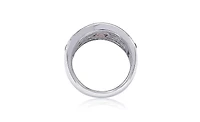 Suzy Levian New York Sterling Silver Sapphire & Created White Multi Set Ring