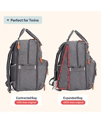 BabbleRoo Toddler Diaper Bag Backpack Stylish 26L Hands Free with Changing Pad, Stroller Straps & Water-Resistant, Safari, Large