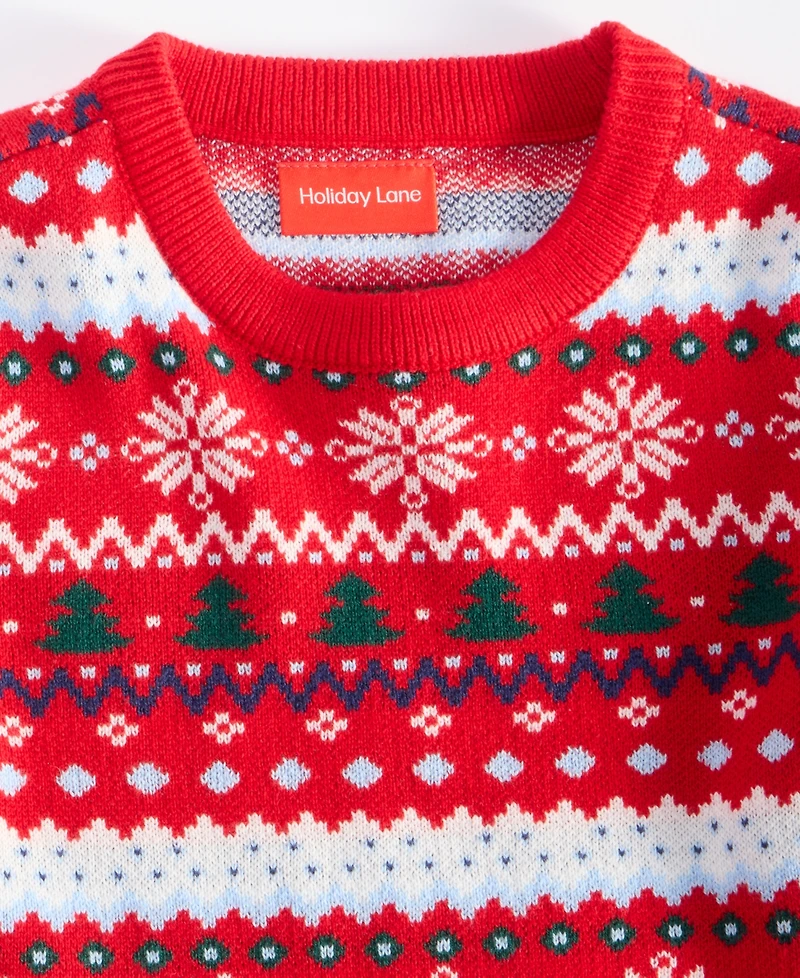 Holiday Lane Toddler Girls Fair Isle Sweater, Macy's Exclusive