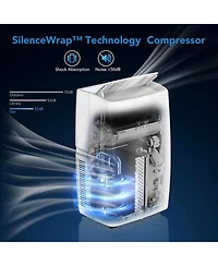Gaomon 14,000 Btu Portable Air Conditioner - Dehumidifying & Fan Modes, Quiet Operation, Easy Mobility, Remote Control, White, For Home & Office