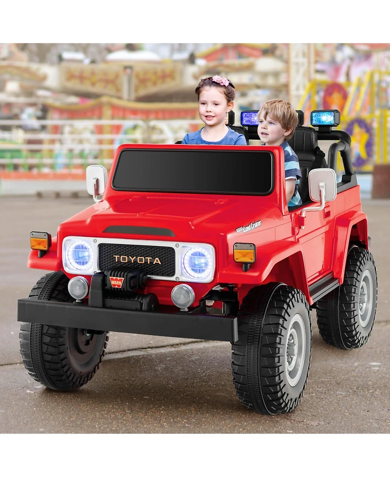 Akiudex 2-Seater Kids Ride-On Toyota FJ40 Car with Remote, Music, and Storage