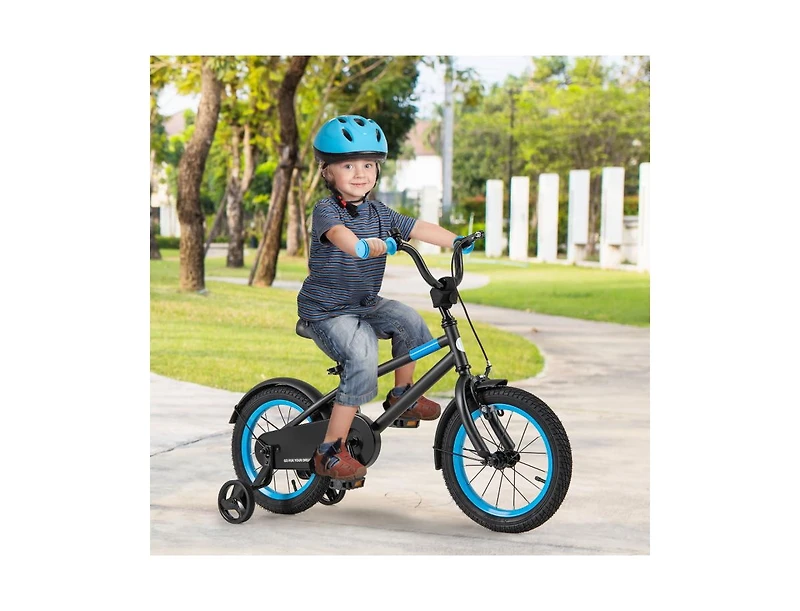Akiudex Adjustable Kids Bike with Dual Brakes and Training Wheels