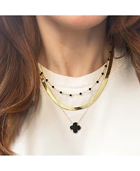 The Lovery Onyx Bead Station Necklace 14K Gold