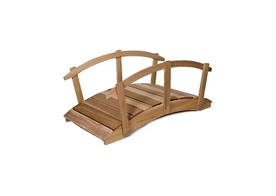 Slickblue Garden Bridge in Western Red Cedar with Unstained Finish for Outdoor Decor