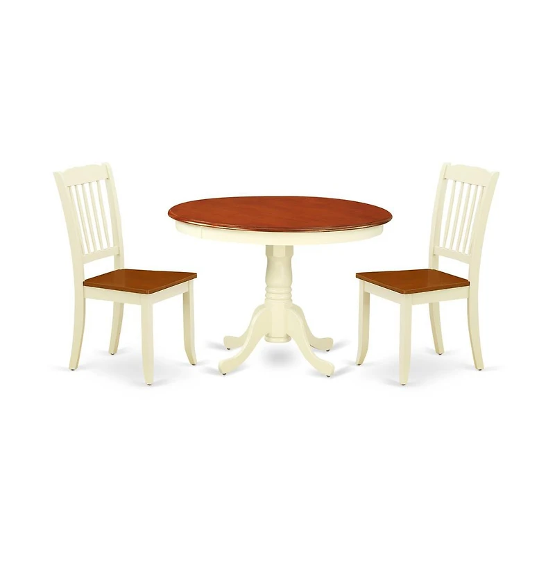 East West Furniture Dining Room Set Buttermilk & Cherry