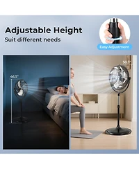 Mecale 18 Inches High Velocity Pedestal Fan with 3 Speeds and Adjustable Height