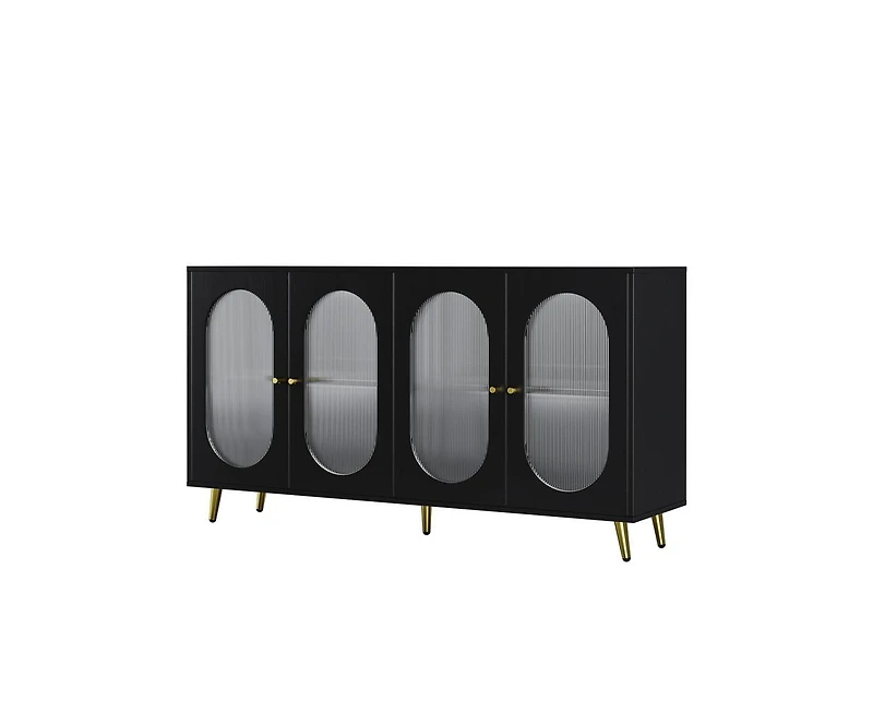 Casainc Freestanding Storage Accent Cabinet with Acrylic Doors