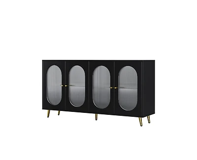 Casainc Freestanding Storage Accent Cabinet with Acrylic Doors