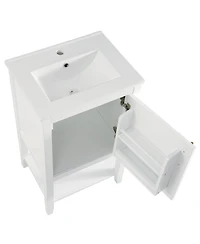 Casainc 20" Vanity Cabinet with Sink, Soft-Close Door, Open Shelf and Storage Rack for Bathroom Use