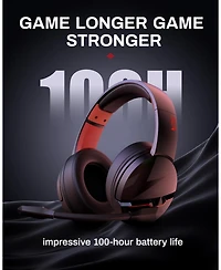 Acer 2.4GHz Flex Wireless Gaming Headset | Red + Orange | 100H Battery, 50mm Drivers, Noise-Canceling Mic | Bluetooth 5.3, 3.5mm | PS4, Pc, Music, Mee