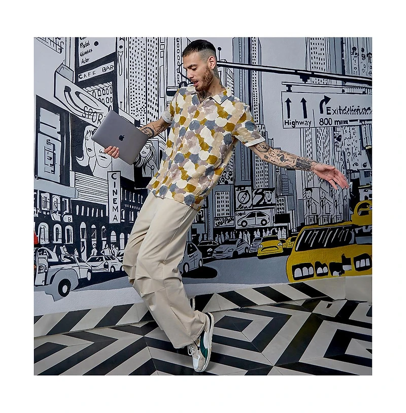 Campus Sutra Men's Multicolour Abstract Print Shirt