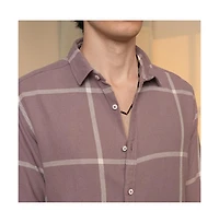 Campus Sutra Men's Nude Pink Maxi-Graph Check Shirt