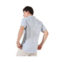 Campus Sutra Men's Light Blue Textured Regular Fit Casual Shirt