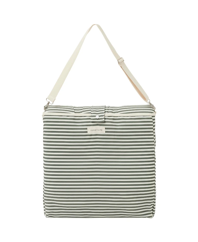 Sunnylife Reclining Beach Chair: The Vacay Olive Stripe