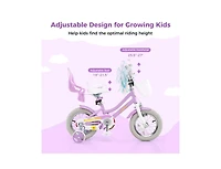Akiudex Kids Bike with Basket and Doll Seat for Girls Ages 3 to 8