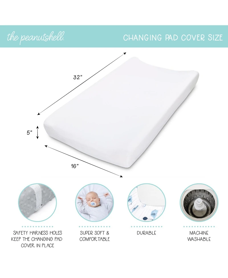 The Peanutshell Changing Pad Cover for Baby Boys, Green Dino Minky