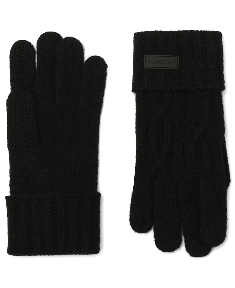 Hunter Cuffed Cable-Knit Gloves
