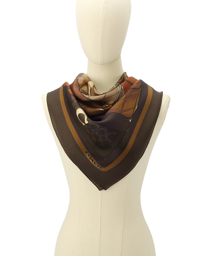 Coach Stacked Handbag Printed Silk Scarf