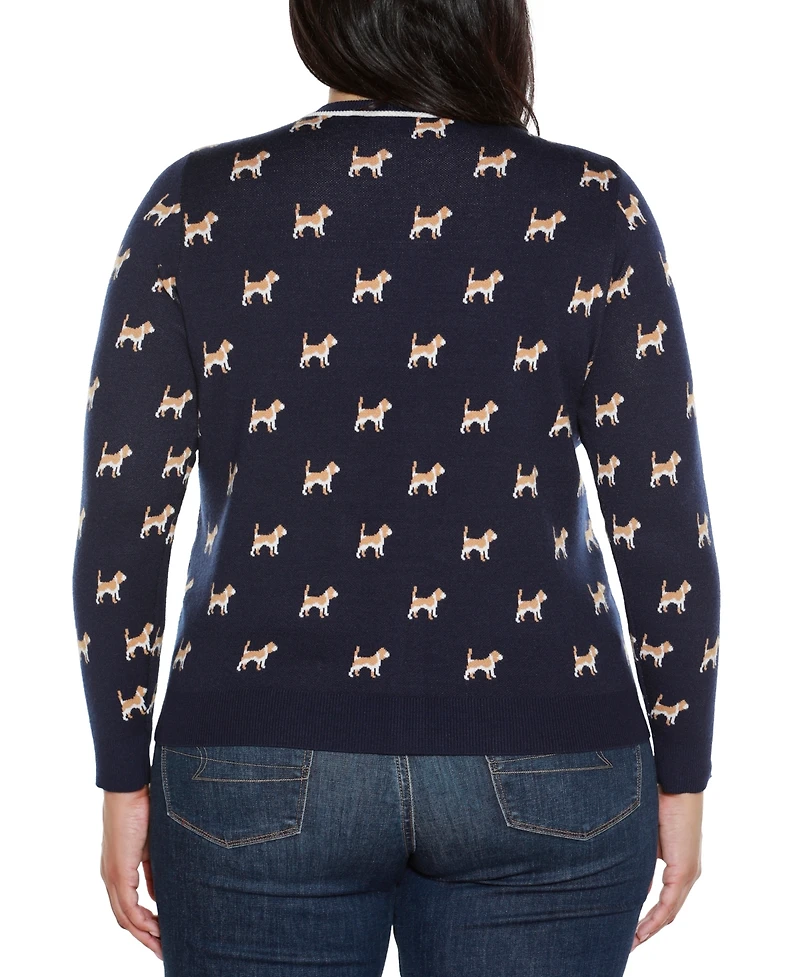 Belldini Plus Fetching Fun Cardigan Sweater