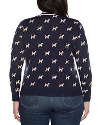 Belldini Plus Fetching Fun Cardigan Sweater