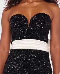 Alex & Sophia Juniors' Strapless Sweetheart Dress